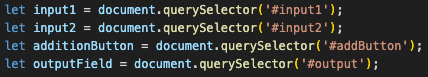 code declaring JavaScript variables