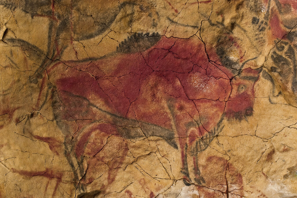 Polychrome bison painted on cave ceiling, Altamira, Spain, circa 15,000 BCE