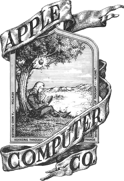 Original Apple Computer logo, featuring Isaac Newton