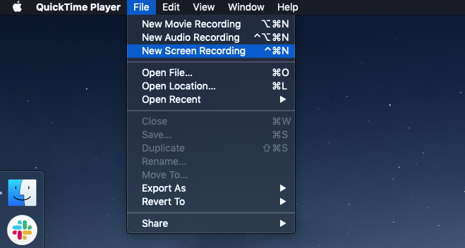 QuickTime new screen recording UI