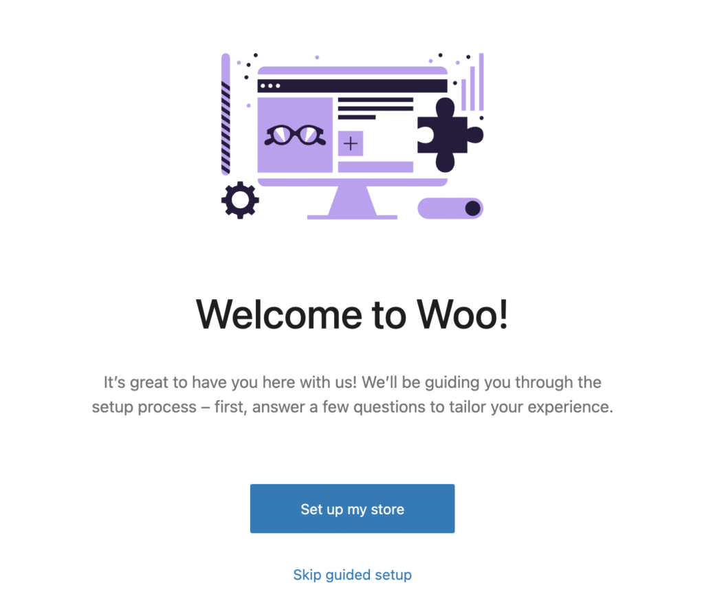 WooCommerce setup wizard