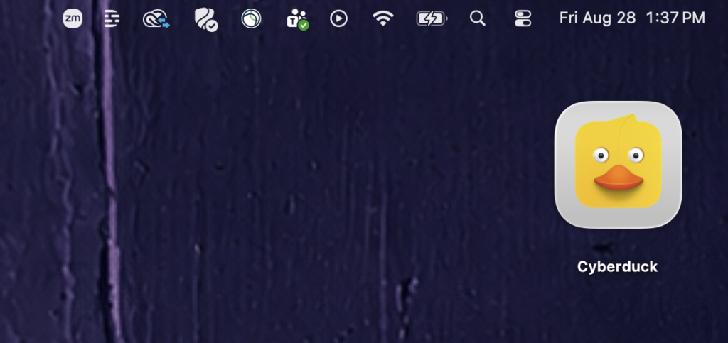 Cyberduck's icon on a Mac desktop
