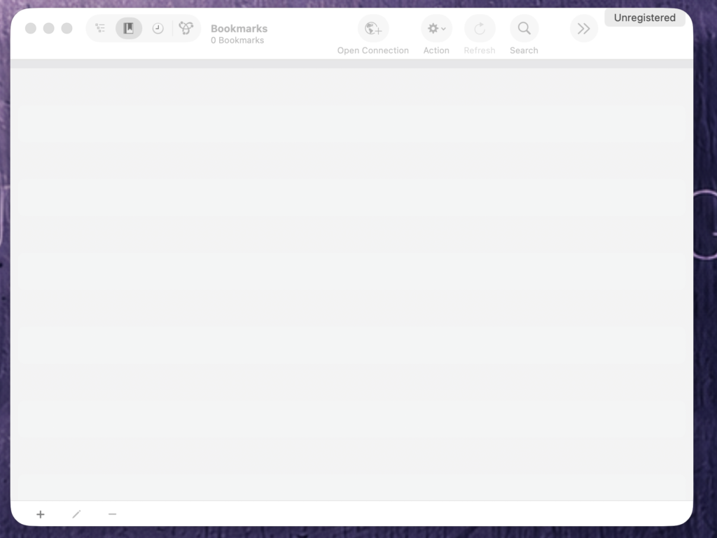bookmark icon on Cyberduck