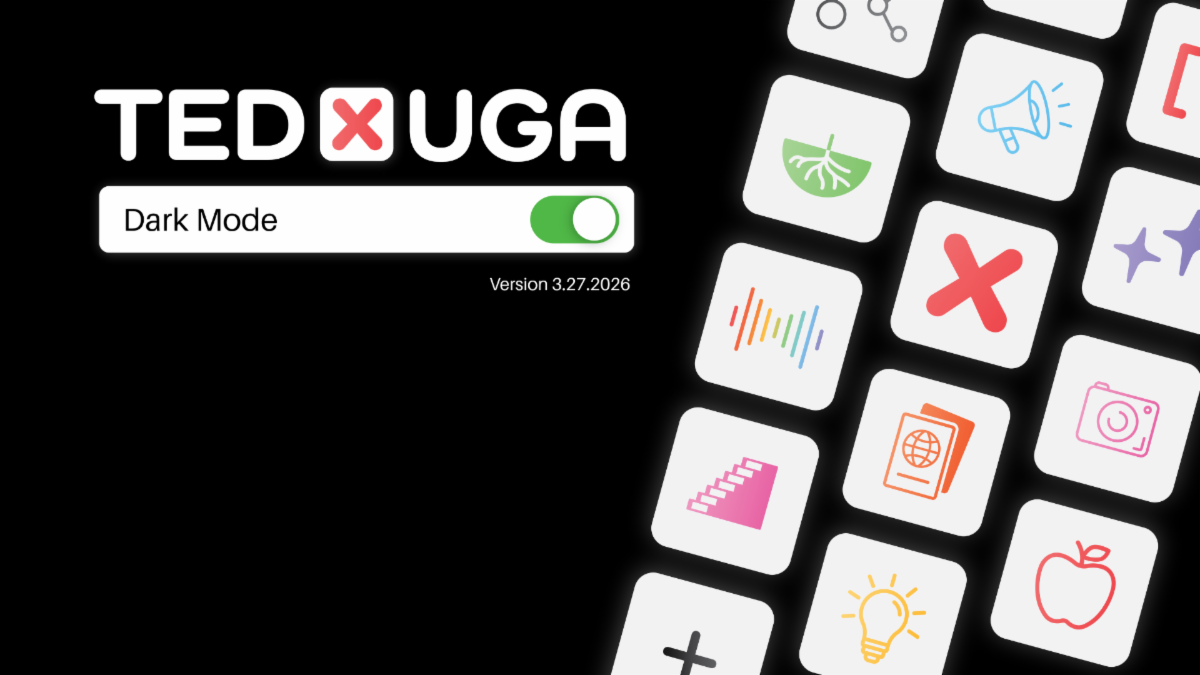 TEDxUGA 2026: Dark Mode Presenter Lineup