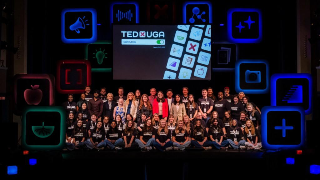 TEDxUGA 2026 Stage + Team Pic