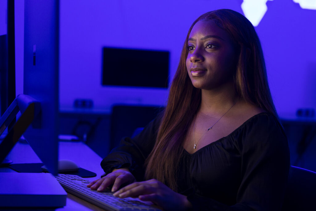 Aniyah Norman in Computer Lab